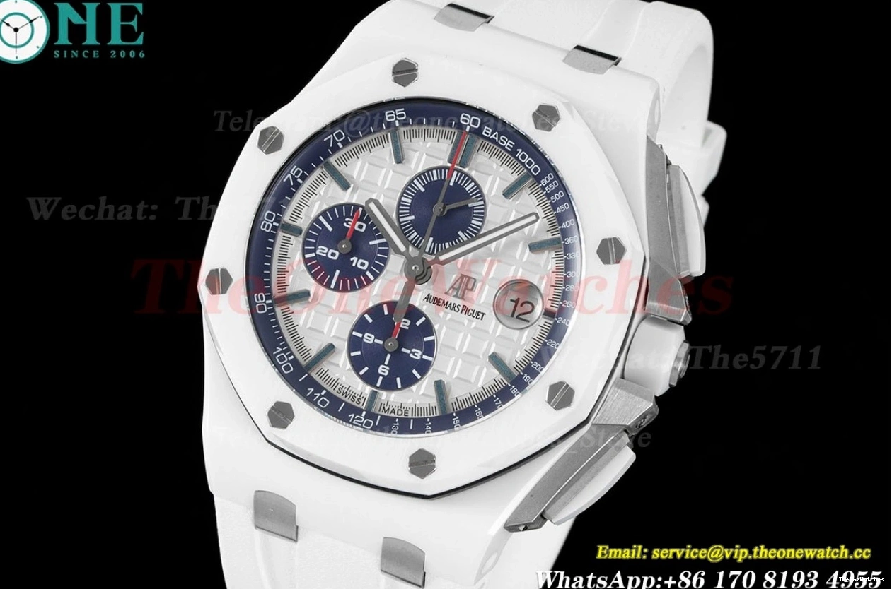 Ceramic Offshore White A3126 RU APF 44mm Oak Royal Stk 0509